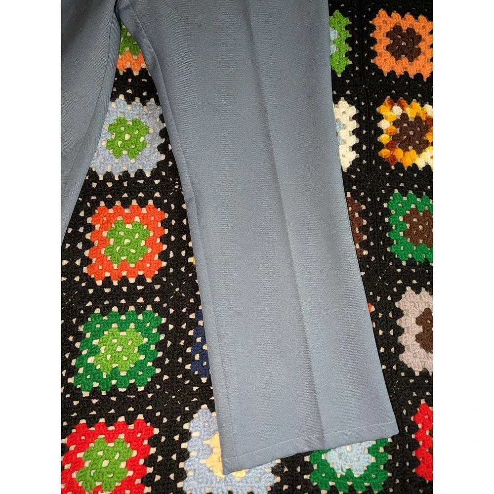 Vintage Scandia Woods Business Pants 1970s Polyester Blue Size‎ 35x25.5